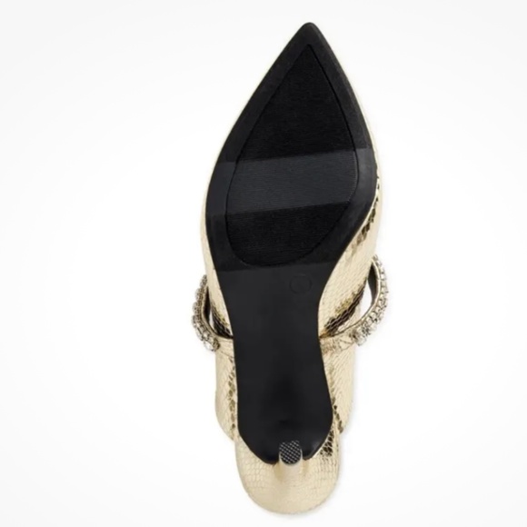 Scoop NYC Women’s Rhinestone Slip On Gold Heels Shoes Size 11 NEW - Picture 5 of 6